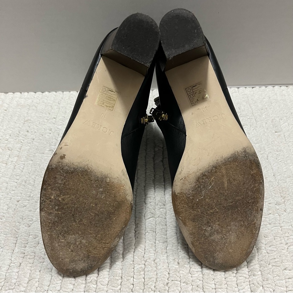 J. Crew Black Leather Ankle Boots Size 10‎ Women - Picture 12 of 16